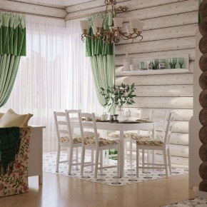 Комлект Вествик обеденный стол и четыре стула, массив сосны, цвет белый в Советском - sovetskij.mebel-74.com | фото