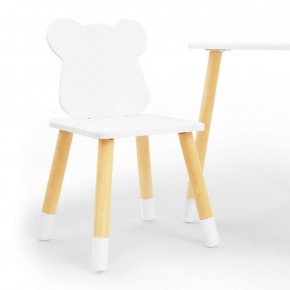 Комплект детской мебели стол и два стула Мишутка (Белый/Белый/Береза) в Советском - sovetskij.mebel-74.com | фото