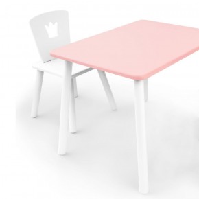 Комплект детской мебели стол и стул Корона (Розовый/Белый/Белый) в Советском - sovetskij.mebel-74.com | фото