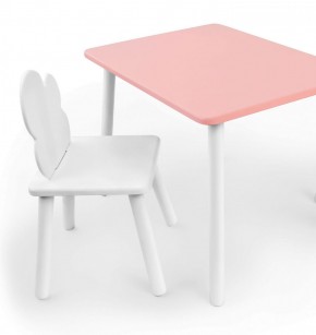Комплект детской мебели стол и стул Облачко (Розывый/Белый/Белый) в Советском - sovetskij.mebel-74.com | фото
