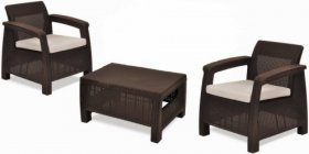 Комплект мебели Корфу Уикенд (Corfu Weekend) коричневый - серо-бежевый * в Советском - sovetskij.mebel-74.com | фото