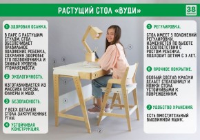 Комплект растущий стол и стул с чехлом 38 попугаев «Вуди» (Белый, Белый, Клетка) в Советском - sovetskij.mebel-74.com | фото
