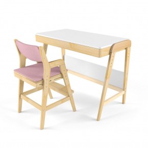 Комплект растущий стол и стул с чехлом 38 попугаев «Вуди» (Белый, Береза, Розовый) в Советском - sovetskij.mebel-74.com | фото