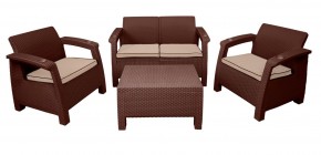 Комплект уличной мебели Yalta Premium Terrace Set (Ялта) шоколадый (+подушки под спину) в Советском - sovetskij.mebel-74.com | фото