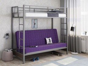 Кровать двухъярусная с диваном "Мадлен" (Серый/Фиолетовый) в Советском - sovetskij.mebel-74.com | фото