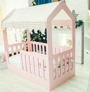 Кровать-домик без ящика 800*1600 (Розовый) в Советском - sovetskij.mebel-74.com | фото