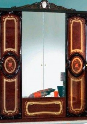 Шкаф 4-х дверный с зеркалами (01.144) Роза (могано) в Советском - sovetskij.mebel-74.com | фото